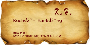 Kuchár Harkány névjegykártya